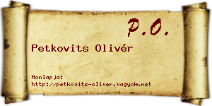 Petkovits Olivér névjegykártya