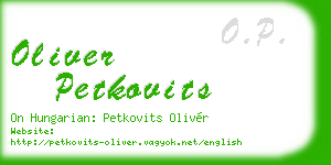 oliver petkovits business card